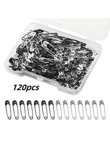 260pcs Anti-Rust Silver Pins, 120pcs/Box Mini Safety Pins Suitable For DIY Crafts Sewing Accessories, Clothing And Crafts - Black And White - Durable And Rust-Proof, Bridal Wedding Corsage Pins, Student Handmade DIY School Supplies Set, Halloween Decoration, Christmas Decoration