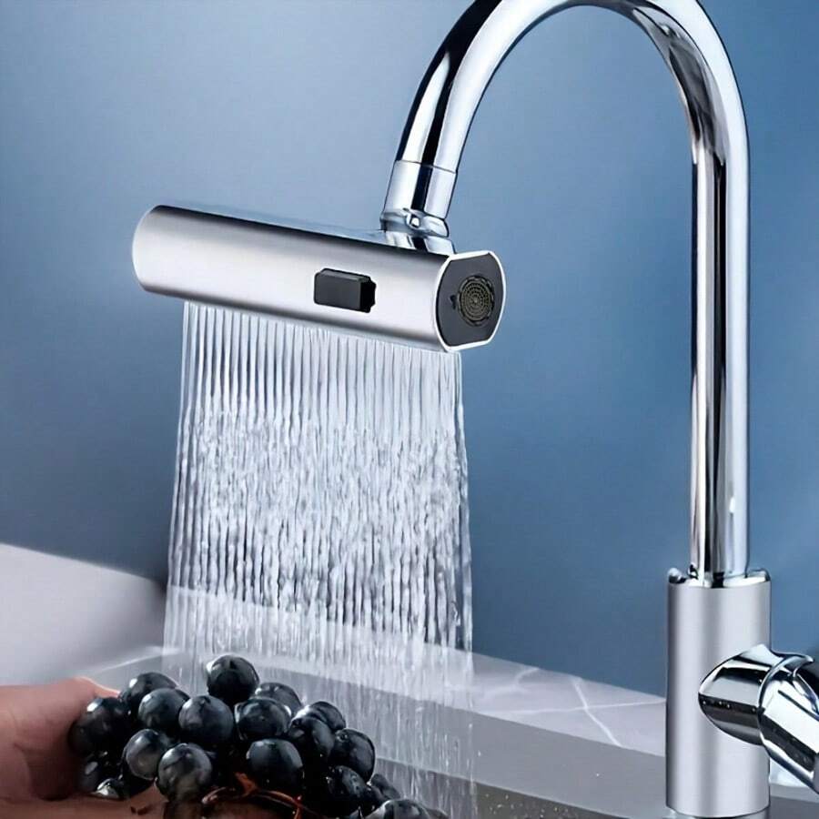 1 bộ chuyển đổi vòi bếp kiểu thác nước nhẹ, phụ kiện thay thế vòi bếp đa chức năng cho xe RV, vòi bồn rửa phòng tắm, bộ chuyển đổi vòi xoay 360° 3 trong 1 với vòi phun chống bắn nước, bề mặt mạ điện, giao diện kim loại, thích hợp cho trang trí phòng, trang trí nhà cửa, trang trí phòng tắm, phụ kiện nội thất, đồ dùng du lịch, đồ dùng cắm trại.