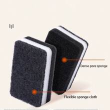 10pcs Dishwashing Sponge, Black And White Double-Sided Thick Sponge, Kitchen Cleaning, Dishwashing Cloth, Pot Cleaning Magic Wet Wipes, Kitchen, Bathroom, Home, Household Items