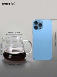 choxila 1 件套咖啡壶，适用于手冲咖啡机，玻璃咖啡壶，云形透明咖啡壶带盖，学校用品，沙特国庆日