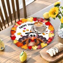 2 Stücke/4 Stücke/6 Stücke Truthahn Muster bedruckte Silikon Tischsets, Thanksgiving Dekoration, Thanksgiving Geschenk, geeignet für Esszimmertisch, Kaffeebar, ganzjährige Dekoration, waschbare Tischsets, Raumdekoration, Untersetzer, Abtropfmatten, Küchen- und Esszimmer Tischsets, Innen- und Außenbereich Party Dekoration, Wohndekoration, ideales Geschenk
