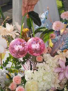 Kirsch Discokugel Dekoration für Wand und Zuhause, hängende Kirsch Discokugel, rosa Frucht Disco Dekoration (rosa), perfektes Geschenk für Geburtstag, Abschluss, Weihnachten, Weihnachtsdekoration, Halloween, Schlafzimmerdekoration