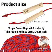 Corda de Pular Personalizada, Corda de Pular com Alça de Madeira Personalizada com Nome, Presente de Exercício de Fitness, Cor da Corda Aleatória