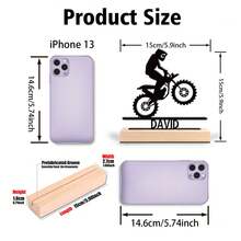 1 pieza Arte de metal con silueta de motocicleta personalizada y base de madera, decoración de sobremesa única, regalo personalizado perfecto para hombres - ideal para decoración del hogar, oficina, cafetería - ideal para San Valentín, Navidad, Año Nuevo, Acción de Gracias, multifuncional, duradero, ornamental, reutilizable, exquisito, elegante, de alta calidad, colorido, moderno, personalizado, único, impresión gráfica - Negro - Ver 16