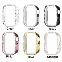 1pc Fashionable Single Row Rhinestone PC Protective Case Compatible With Huawei Watch Fit 3, Casual Style
