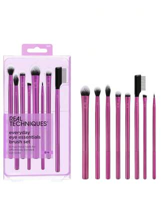 Real Techniques Everyday Eye Essentials 8 Pieces Makeup Brush Set, Eye Brushes For Eye Liner, Eyeshadow, Brows, & Lashes, Travel Friendly, Gift Set,Brush Set,Makeup Brush Kit,Make Up Brush Set,Make Up Set Complete,Makeup Brush Set,Complete Makeup Kit,Brush Kit,Brushes Makeup Set,Makeup Gift Set,Set