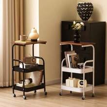 1 pieza Estantería de sofá, Estantería de oficina, Estantería de dormitorio, Estantería de almacenamiento de cocina, Estantería móvil de varios niveles para exhibir libros, Carrito de almacenamiento, Perfecto, Sencillo, Carrito de almacenamiento de moda