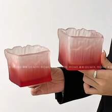 Estilo Ins Moda Clásica Creativa Hogar Dormitorio Hotel Oficina Cenicero de Cristal Glaciar Cenicero de Alta Gama Nicho Creativo Oficina Hogar Sala de Estar Ornamentos Hogar Oficina Cenicero (2 Piezas)