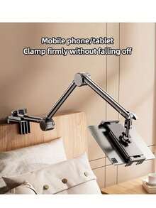 [多角度直播支架] iPad/手机/平板电脑三合一桌面支架，360° 可旋转水平和垂直调节，金属纹理万向支架，便携式支架，适用于在线课程和办公室，兼容 、Android 手机，生日、家人、朋友手机支架手机配件的礼物 - 彩色 - 查看 2