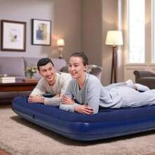 Colchón Inflable Matrimonial Cama De Aire Camping - Azul Marino - Ver 2