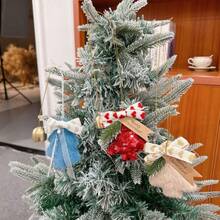 5 Peças Sinos de Natal, Enfeites de Árvore de Natal com Laço, Decorações Natalinas