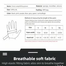 1 Pair Fitness Gloves With Wrist Support, Half Finger, Silicone Anti-Slip Anti-Callus Wrist Strap Gloves For Pull-Ups, Bench Press, Gym Workout