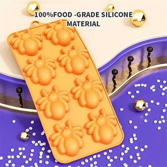 Chocolate Mold Halloween Silicone Baking Mold Spider Shape Silicone Cake Mold For Chocolate, Cupcakes, Candy, Cookies, Soap, Gummy, Jelly
