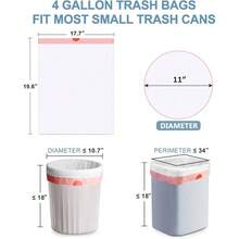 Small Trash Bags 4 Gallon, TearFree Garbage Bags With Drawstring, Unscented White Trash Bags, 60 Count - 15 Gal - 33 Số lượng - Xem 2
