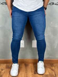 Premium Super Skinny Basic Jeans 01 - Blue - View 7