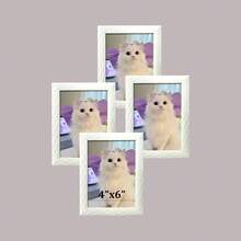 1 pieza/4 piezas Juego de marcos de fotos elegantes en blanco, se adapta a fotos y certificados de 3.5x5", 4x6", 5x7", 6x8", 8x10". Adecuado para sala de estar, dormitorio, pasillo, para colgar en la pared o exhibir sobre la mesa. Alta relación calidad-precio. Múltiples tamaños disponibles (Fotos incluidas al azar)