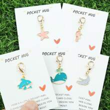 1pc/4pcs/5pcs/10pcs Ocean Themed Hugging Cards, Ocean Keychains, Ocean Thank You Cards, Shark, Manta Ray, Seahorse, Whale, Starfish, Shell Pendant Decorations For Wallet, Backpack, Car Keys, Best Gifts For Ocean Lovers On Teacher's Day, Graduation, Birthday, Wedding, Bachelorette Party, Easter, Mother's Day, Father's Day Bag Accessories Lanyards With Id Holder Car Accessories Bag Charms - Multicolor - View 12