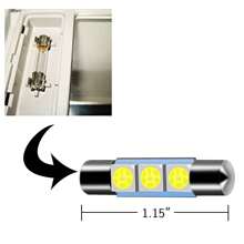 Bright Whe LED Vany Light Bulbs For Car Mirror, Fuse Sun Visor - 3-SMD 5050 Chips (Pair) - as picture - 查看 5