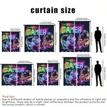 ستارتان بموضوع ألعاب الفيديو، تتميز بطبعات بارزة لسماعات الرأس وأجهزة التحكم - بأسلوب فني حديث، توفر الخصوصية، مناسبة لغرفة النوم والمعيشة والمكتب أو السكن الجامعي - من قماش البوليستر، قابلة للغسل في الغسالة، ديكور غرفة الألعاب - متعدد الألوان - مشاهدة 4