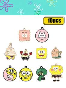 SPONGEBOB Hamburger Pineapple, Rainbow SpongeBob SquarePants, Patrick Star, DIY Alloy Jewelry Accessories, Cartoon Earrings, Cartoon Rainbow Keychain Gifts, Wallets, Schoolbags, Backpacks, Crossbody Bags, Bracelets, Luggage, Halloween And Christmas Gifts, Keychains, Pendants