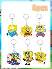 SPONGEBOB Spongebob SquarePants Cartoon Key Chains, Small Items, Bags, Pendants, Couple Transparent Acrylic Key Chains, Cartoon Rainbow Key Chains, Wallets, Schoolbags, Backpacks, Crossbody Bags, Bracelets, Luggage, Halloween, Christmas Gift Key Chains, Pendants, Birthday Gifts, Festival Gifts
