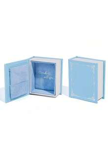 1pc Miniature Book Shaped Ring Box, Cute Couple Jewelry Gift Box For Proposal, Wedding, Valentine's Day, Travel, Home And Office, Portable Jewelry Storage Case Back To School - Multicolor - View 5