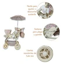 Carriola para Muñecas Diseño Moderno New Noni Modelo IS-9662 D Cochecito Plegable de Juguete para Niñas Accesorio para Juego de Rol y Simulación Ligero y Portátil Regalo Ideal para Cumpleaños y Fiestas - Caqui - Ver 4
