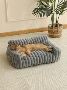 1pc Comfortable Cat Sofa, Cute Soft Cat Nest, Cat House, Breathable Cat Bed, Sleeping Basket Suitable For Small, Medium And Large Cats, All Season Use - Grey - View 3
