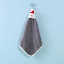 1 件可爱卡通圣诞指尖毛巾 - 柔软吸水珊瑚绒腰带挂环，适用于浴室装饰和礼物，圣诞装饰淋浴毛巾，适用于美容沙龙、酒店运动、家居必需品、毛巾、皮肤护理