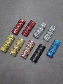 1pc Hollow Rose Design Metal Lighter Holder, Suitable For BIC J6 Lighter, (For BIC J6 Only), Lighter Case Cover, Smoking Accessories