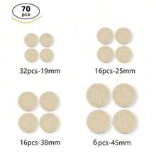 70/142/205/357 件毛毡家具垫，硬木地板家具垫，椅子腿毛毡家具垫，米色家具地板保护垫，适用于桌子、椅子、沙发腿，防滑耐磨，棕色静音保护套，保护硬木地板 - 米色 - 查看 6