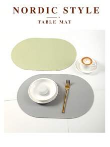 1件防滑耐热餐垫,防水可水洗厨房/餐桌垫兼杯垫,易于清洁室内/室外,仿皮杯垫家居装饰(马卡龙色) - 彩色 - 查看 5