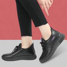 Pantofi sport casual negri, potriviți pentru bucătărie, birou, muncă, moi și ușori, pentru toate anotimpurile - Negru - Vizualizare 3