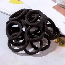 50pcs/100pcs Set Black & Colorful High Elastic Hair Ties, Simple Seamless Rubber Bands For Ponytail, Solid Color High Stretch Hair Ties For Women, Comfortable & Durable, Essential For Home & Travel