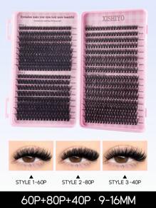 10/32排单根睫毛册大容量8-16毫米混合长度簇状睫毛适合初学者DIY家庭睫毛延长套装睫毛簇、睫毛簇、单根睫毛、睫毛、假睫毛
