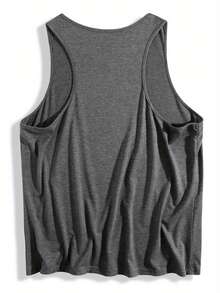 A Glittering Unicorn With Rainbow Mane And Stars Background Womens Loose Fit Casual Tank Tops Black Grey White - 灰色 - 查看 2