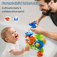 Zabawka do kąpieli Cute Crabs Water Wheel Rotary Bath Toy, ABS Material Bathroom Track Toddler Shower Bath Playset, Water Playtime & Animal Role - Fun Learning Bath Toy For Teens And Preschoolers, ABS Material, Mixed Colors, Bath Toy