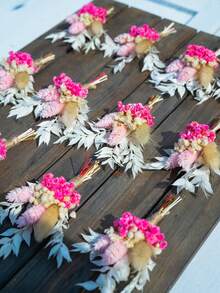 1/2/3/4/6/8/10/12 Piezas Ramo de flores secas de estilo bohemio en miniatura: Adecuado para boutonnière, decoración de mesa y regalos personalizados - Incluye espadaña y flores secas para decoración de Navidad, Halloween y Acción de Gracias