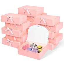 10 cajas de regalo con cubierta rosa y blanca, perfectas como cajas de regalo para el padrino de boda, cajas de regalo lujosas rosa con cintas, adecuadas para cajas de regalo de boda, cajas de regalo de cumpleaños, cajas de regalo de fiesta, cajas de regalo de Navidad, cajas de regalo para damas de honor, cajas de regalo de graduación y cajas de regalo del Día de San Valentín