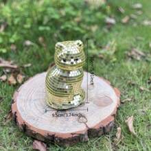 1pc Gold/Silver/Pink (Cat-Shaped) Mirror Disco Ball Decor - Colorful Retro Glass Sculpture, Suitable For 70s 80s Theme Party, Christmas, Valentine's Day Gifts, No Electricity Required Home Decor