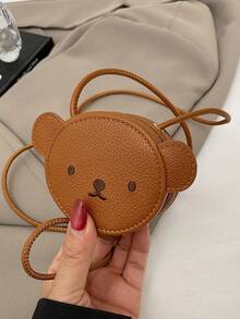 1个可爱女孩精致高端卡通兔子迷你斜挎包，带有小熊图案，时尚清新亮丽的颜色，青春迷人的女孩风格，可斜挎，可调节肩带，休闲又不失时尚，适合外出，也是送给朋友的好礼物。 - 卡通迷你斜背包 - 查看 3