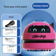 Mini aspirateur, aspirateur portable léger en forme de robot mignon, rechargeable par USB, pour nettoyer les miettes et la poussière, robot de nettoyage de bureau, cadeau de rentrée scolaire, cadeau pour l'anniversaire de Halloween