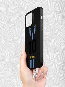 Retro Football Style - Legendary Argentine Player #10 - Stylish And Lightweight | Camera Lens Cutout | Shock And Drop Resistance | Matte And Non-Slip | Stylish And Comfortable, UV Printed Fo - 黑色 - 查看 2