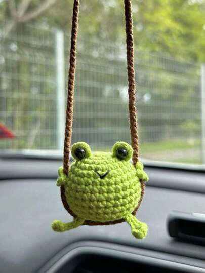 1 buc manual croșetat drăguț tridimensional leagăn animal mic mașină decor pandantiv oglindă retrovizoare decorare interioară decorare