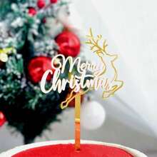 1pc/3pcs/6pcs Acrylic Merry Christmas HOHOHO Milu Deer Cake Topper For Christmas Party Cake Decoration Supplies Christmas Christmas Decorations Christmas Pajamas Christmas Gifts Christmas Decor - Multicolor - View 19