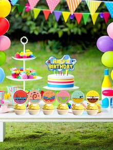 SPONGEBOB Summer SpongeBob SquarePants Themed Cake Decorations, Patrick Star And Squidy Summer SpongeBob SquarePants Themed Cake Decorations, Cartoon Themed Cake Decorations, Birthday Cake Decorations