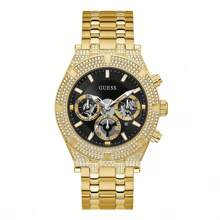 Guess Reloj multifuncional para hombres, de acero inoxidable, diseño único, reloj de manecillas, luce elegante y versátil, estilo casual de negocios, adecuado para uso diario, como regalo para ella y él, Día del Padre, aniversarios. GW0455G2