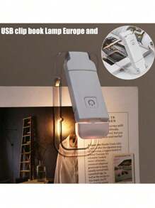 1pc Portable Bookmark Light, Rechargeable LED Reading Light, Clip-On Reading Light, Bed Reading Eye Protection Light