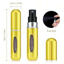 1 Portable Perfume Spray - Refillable Travel Perfume Bottle, 5ml Spray Bottle - Refillable Mini Perfume Bottle - Refillable Leak Proof Travel Perfume Spray, Suitable For Family And Friends' Birthday Gifts, Holiday Gifts, Convenient Travel1 Piece Travel Perfume Atomizer – 5ml Mini Refillable Spray Bottle, Leak Proof And Portable Perfume Dispenser, Suitable For Handbags, Pockets, Travel And Daily Use. - 金色 - 查看 10