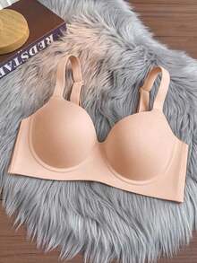 Set de 3 sujetadores minimalistas de unicolor, sin aros con elevación y soporte, sujetadores sin costuras de cobertura completa y cómodos - Multicolor - Ver 6